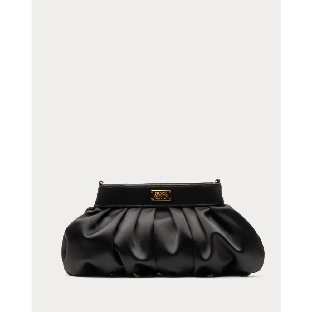 Frances Valentine Nora Clutch Satin ~ Black - Picture 5 of 9